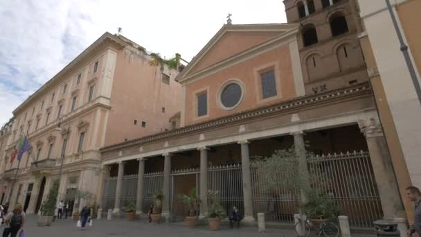 San Lorenzo Lucina Church Facade — Stock Video