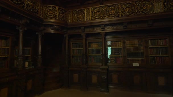 Peles Castle Library — Stock Video