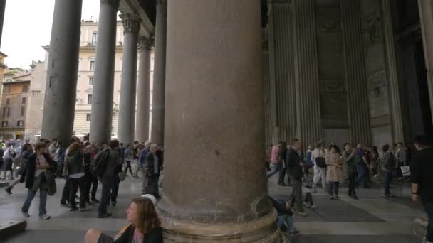 Turisti Che Entrano Nel Pantheon Roma — Video Stock