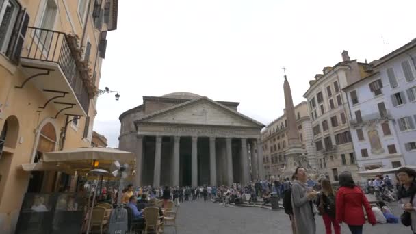 Pessoas Caminhando Piazza Della Rotonda Roma — Vídeo de Stock