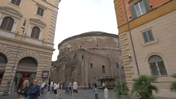 Pantheon Roma Daki Piazza Della Minerva Dan Görüldüğü Gibi — Stok video