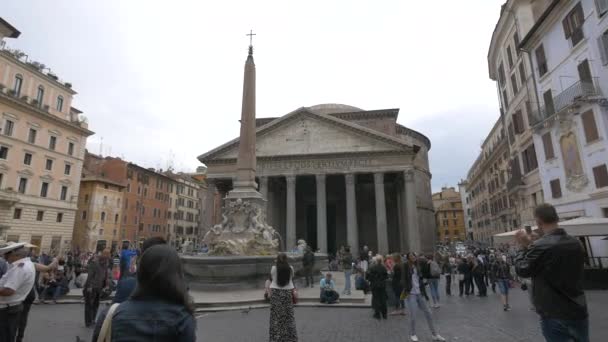 Turistas Relajados Piazza Della Rotonda Roma — Vídeos de Stock