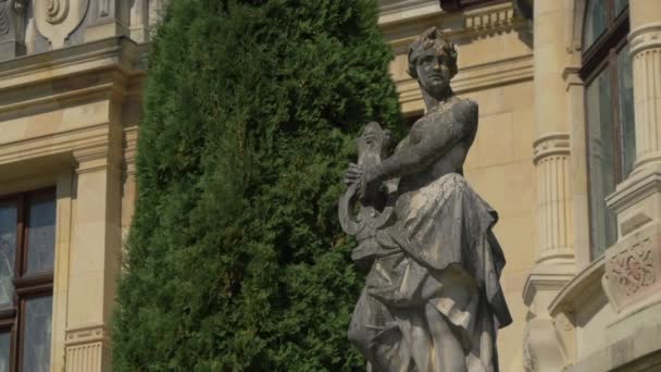 Скульптура Жінки Лірою — стокове відео