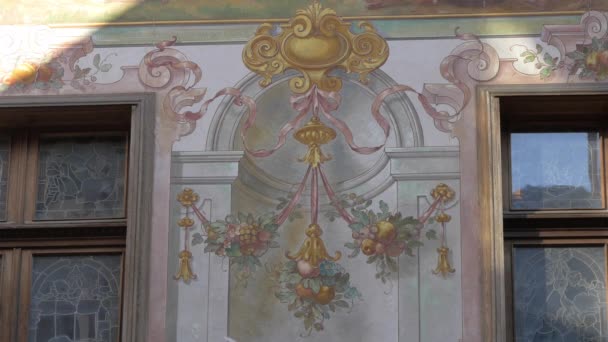 Mural Paintings Peles Castle — Stock Video