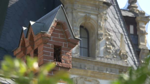 Schornstein Und Dachgeschossfenster — Stockvideo