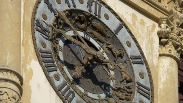 Zodiac Clock Peles Castle — Stock Video