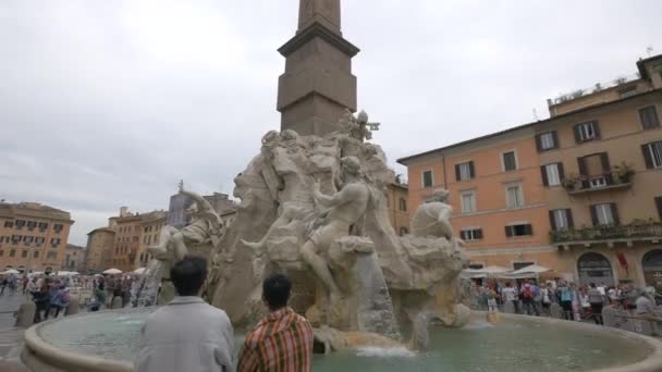 Fontana Dei Quattro Fiumi在罗马 — 图库视频影像