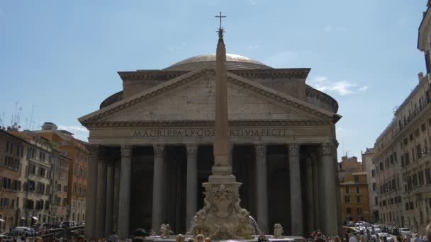 Fachada Panteão Roma — Vídeo de Stock