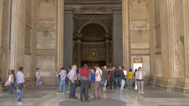 Turister Pantheon Roma – stockvideo