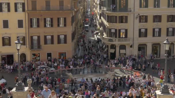 Piazza Spagna Vista Escadaria Espanhola Roma — Vídeo de Stock