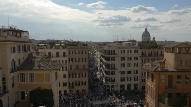 Cityscape Como Visto Escadaria Espanhola Roma — Vídeo de Stock