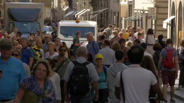 Turistas Caminando Por Calle — Vídeo de stock