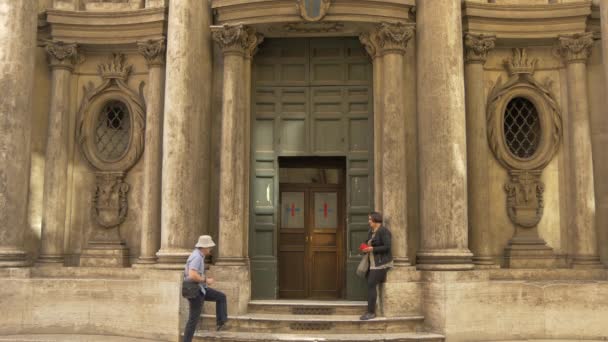 San Carlo Alle Quattro Fontane Bejárata Rómában — Stock videók