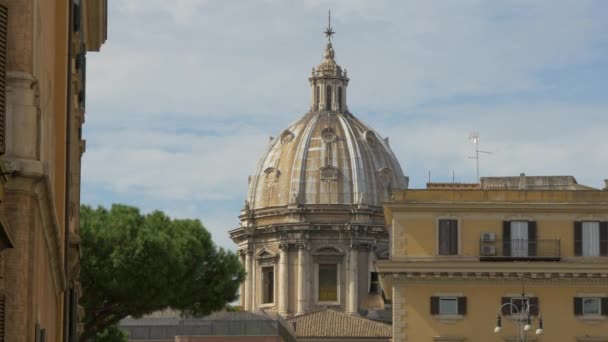 Θόλος Εκκλησίας Στη Ρώμη — Αρχείο Βίντεο