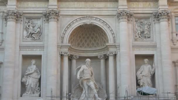 Estátuas Fonte Trevi Roma — Vídeo de Stock
