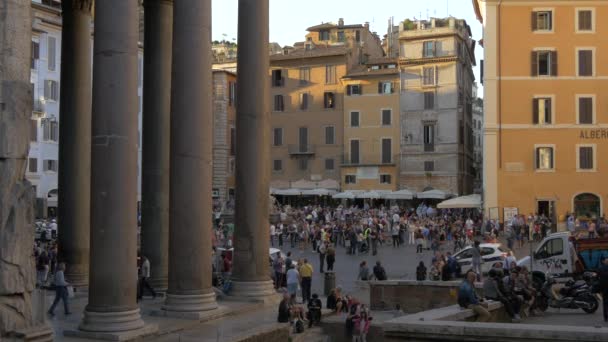 Roma Daki Piazza Rotonda — Stok video