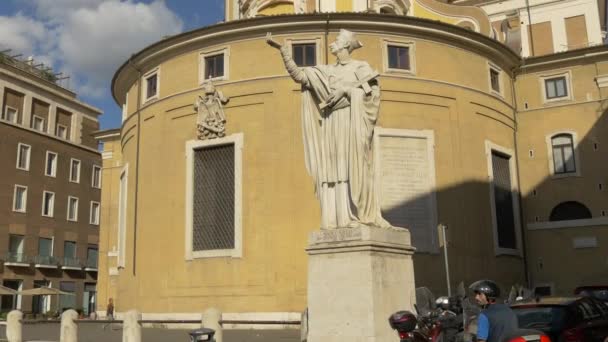 Вид Церковь Сан Карло Аль Корсо Риме — стоковое видео