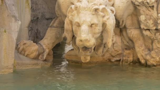 Lion Sculpté Une Fontaine — Video