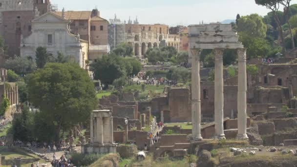 Castor Tempelet Pollux Ruinene Roma – stockvideo