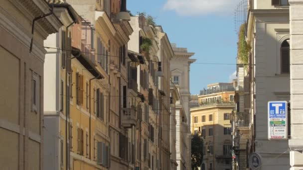 Edificios Una Pequeña Calle Roma — Vídeos de Stock