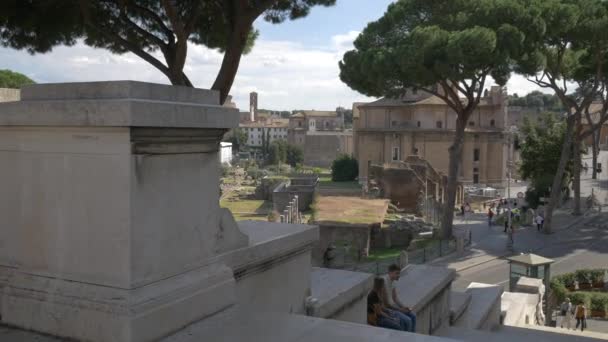 Φόρουμ Του Καίσαρα Στη Ρώμη — Αρχείο Βίντεο