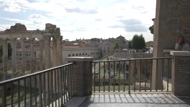Ponto Observação Perto Fórum Romano Roma — Vídeo de Stock