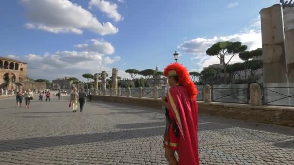 Római Katonának Öltözött Férfi — Stock videók