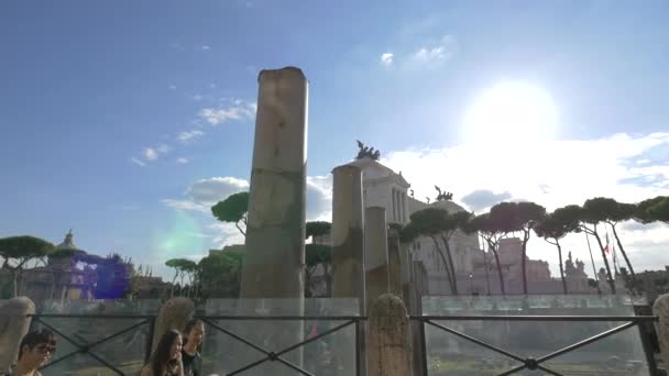 Trajans Forum Sett Form Piazza Foro Traiano — Stockvideo