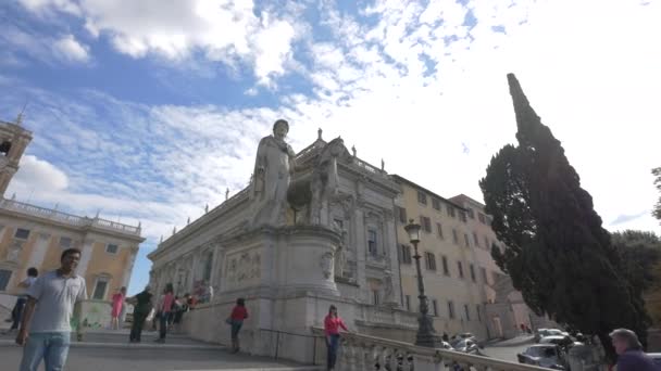 Estátua Pollux Que Reveste Cordonata — Vídeo de Stock