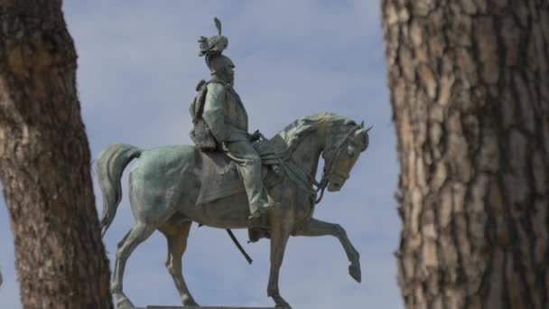 Paardensport Sculptuur Van Victor Emmanuel — Stockvideo
