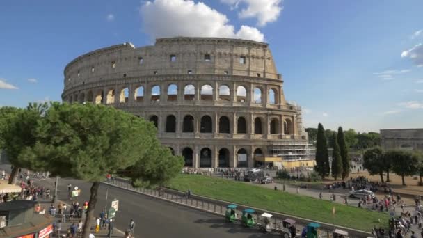 Das Kolosseum Und Der Konstantinbogen Rom — Stockvideo