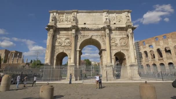 Arco Constantino Roma Italia — Vídeo de stock