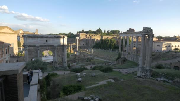 Templo Saturno Arco Septimio Severo — Vídeos de Stock