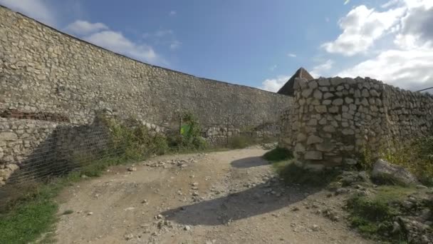 Paredes Pedra Cidadela Rasnov — Vídeo de Stock