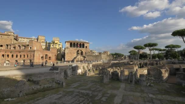 Panorámás Kilátás Római Romokra — Stock videók