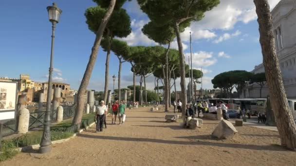 Alley Δίπλα Στο Forum Trajan — Αρχείο Βίντεο