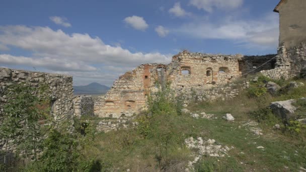 Ruinas Ciudadela Rasnov Día Soleado — Vídeo de stock