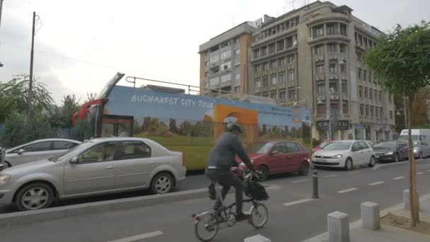 Bukurešť Prohlídka Města Autobus Provozu — Stock video