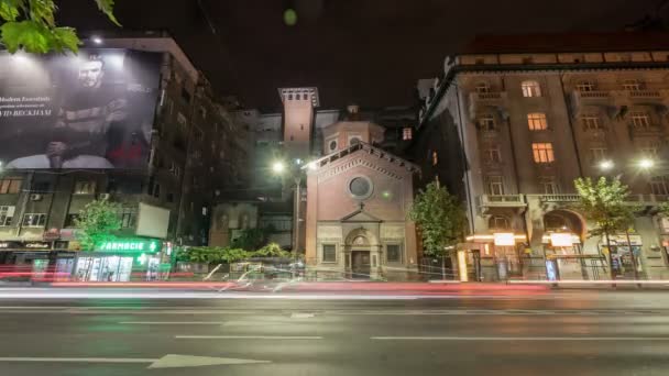 Timelapse Notturno Alla Chiesa Italiana — Video Stock