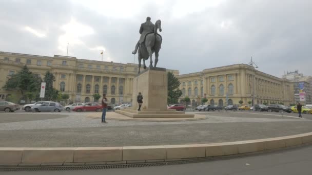 Posąg Carol Bukareszcie — Wideo stockowe