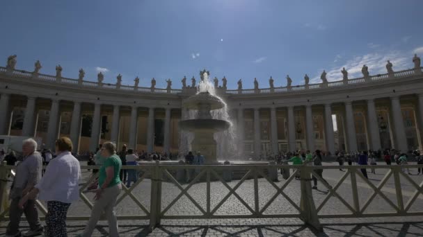 Fontana Del Bernini Piazza San Pietro — Video Stock