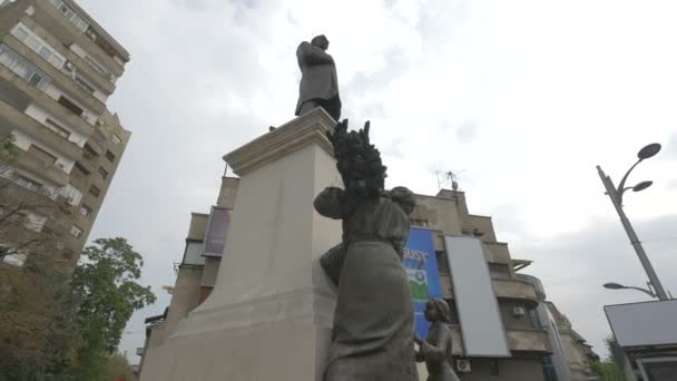 Estatua Lascar Catargiu Concepto Viaje — Vídeos de Stock