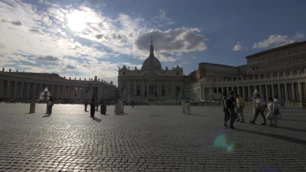 Vista Panorámica Derecha Piazza San Pietro — Vídeos de Stock