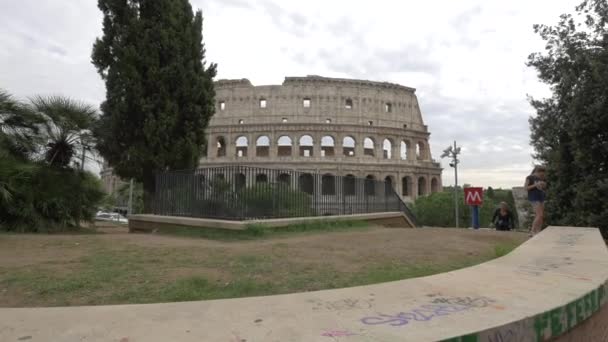 Coliseu Visto Largo Gaetana Agnesi — Vídeo de Stock