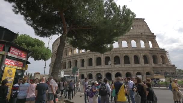 People Meeting Point Colosseum — Stock Video