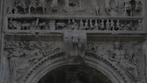 Inclinazione Verso Basso Vista Del Septimius Severus Arch — Video Stock