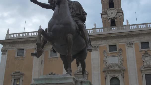 Marcus Aurelius Heykeli Manzarası — Stok video