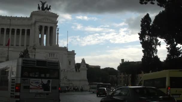 Tráfego Piazza Venezia — Vídeo de Stock