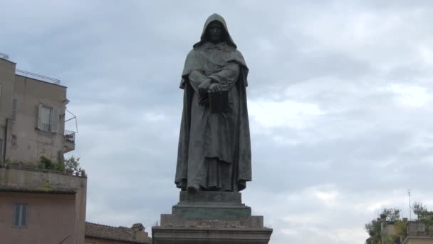 Över Giordano Bruno Staty — Stockvideo