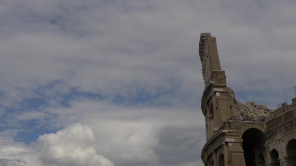 Vista Laterale Delle Rovine Del Colosseo — Video Stock